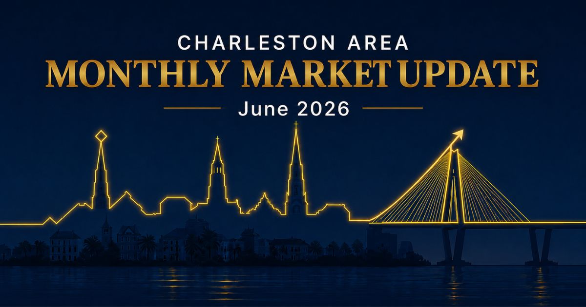 Aerial view of Charleston area residential neighborhoods along the waterfront